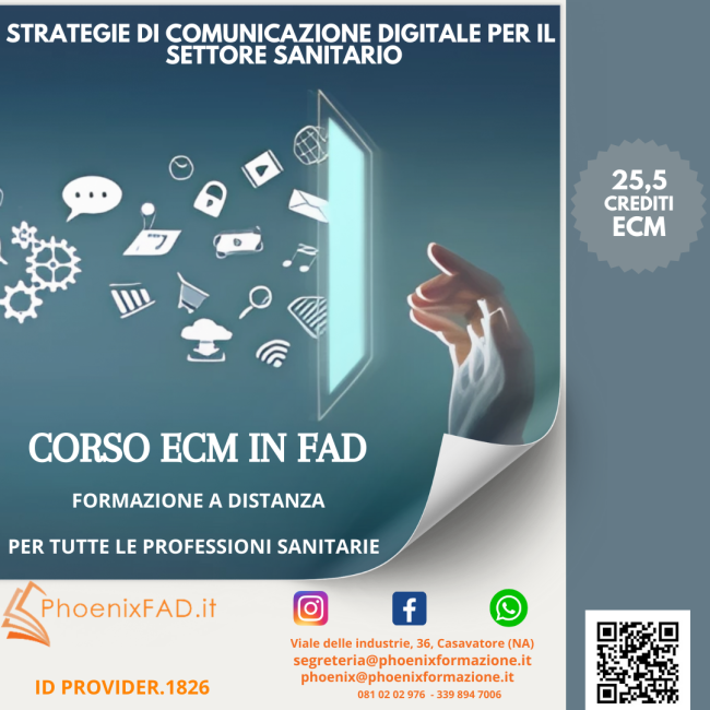 BOZZA LOCANDINA STRATEGIE DI COMUNICAZIONE DIGITALE PER IL SETTORE SANITARIO FAD